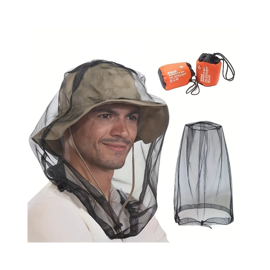 1pc Premium Mosquito Head Net, Ultra Large & Long, Extra Fine Holes, Mesh, Insect Netting, Bug Face Shield, Soft Durable Fly Screen, Protection