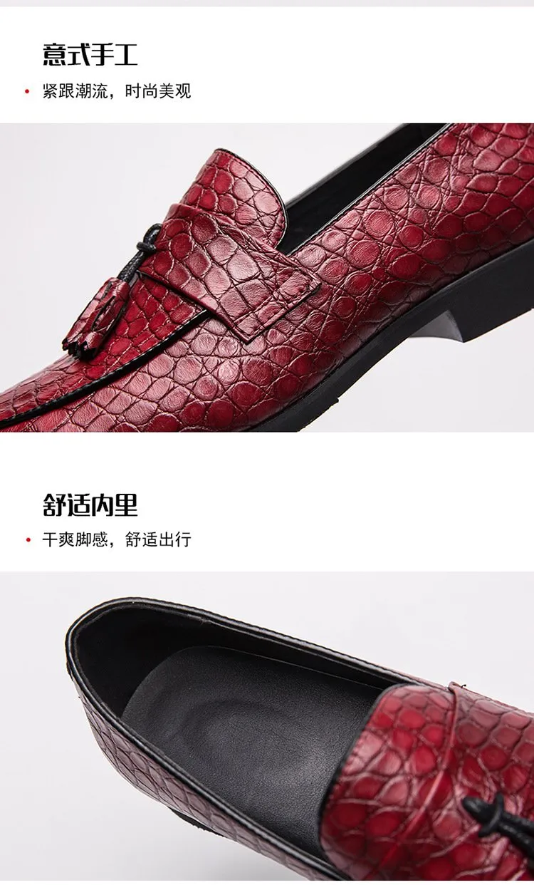 2019 new spring men's British wind foreign trade large size pointed shoes pattern casual trend breathable men's shoes