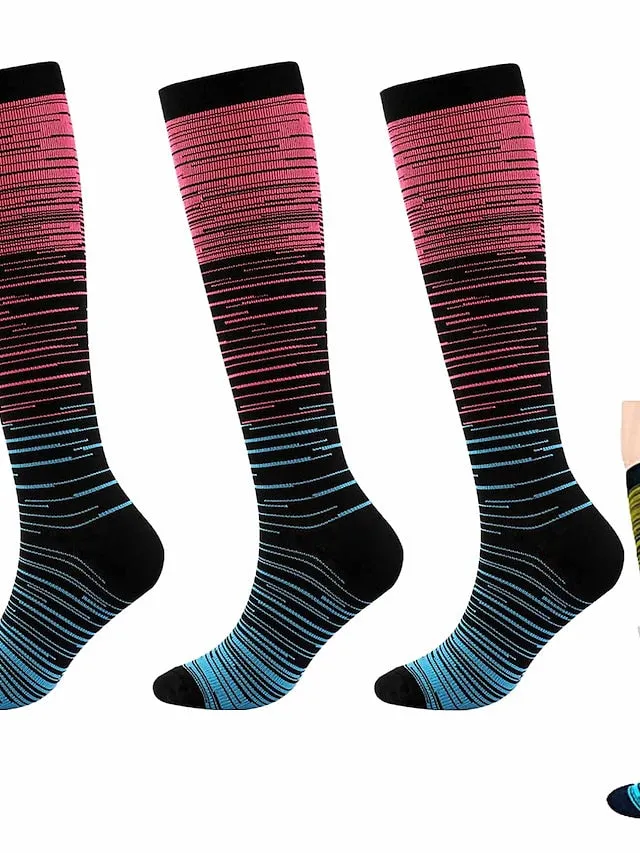 3 Pairs Graduated Medical Compression Socks for Women&Men 20-30mmhg Knee High Sock