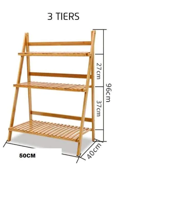 3 Tier Foldable Bamboo Deco Plant Rack