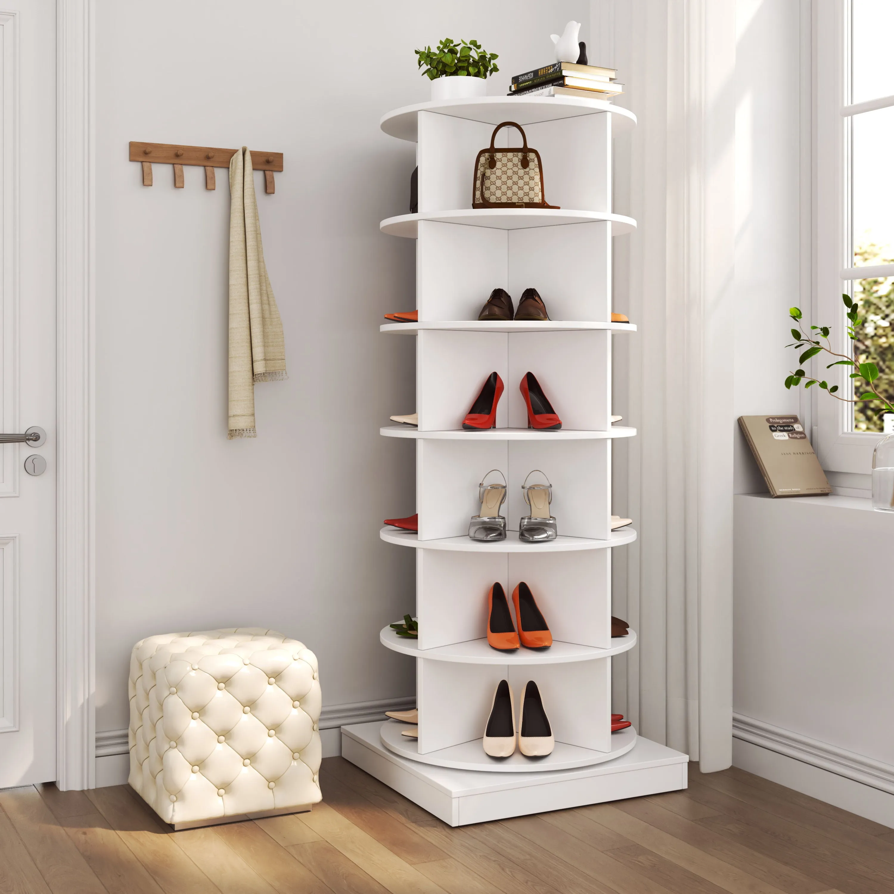 360 Rotating Shoe Cabinet 6 Layers