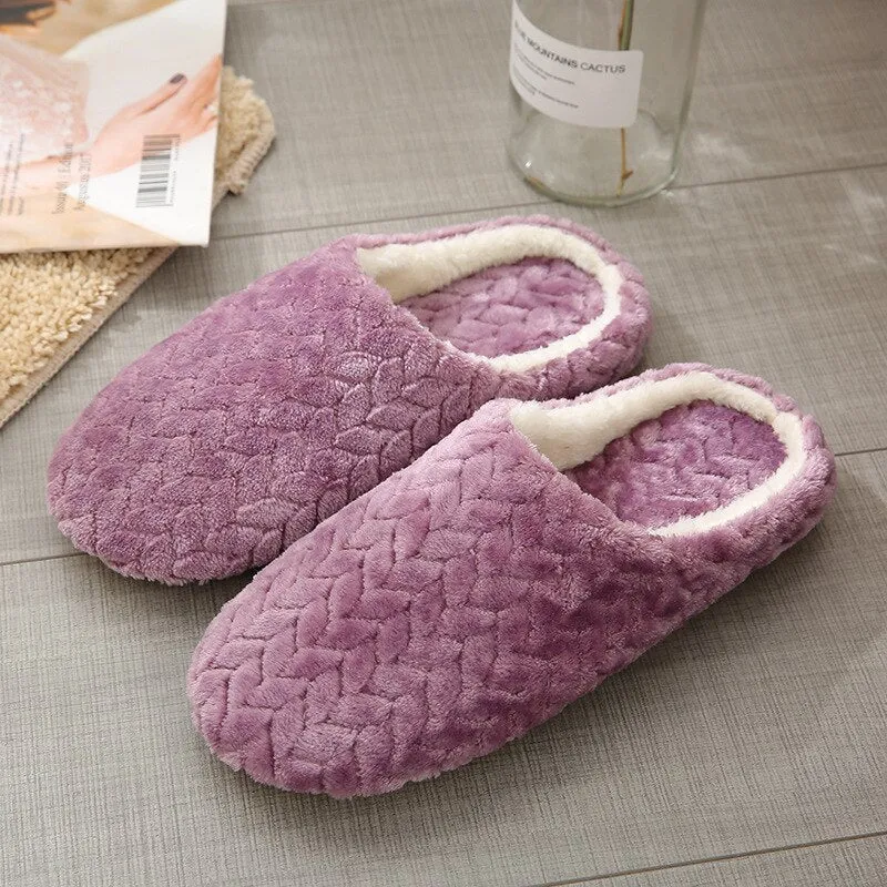 Amozae-  Slippers Ladies Home Suede Slippers Non-Slip Wooden Floor Indoor Slippers Soft Bottom Warm Japanese Slippers Pantuflas