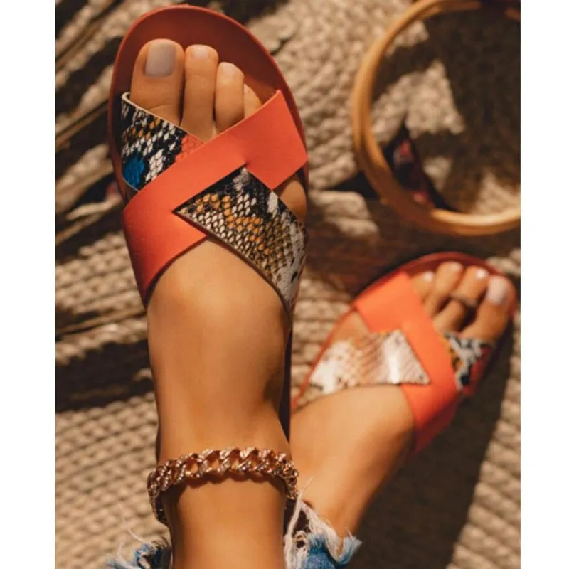 Amozae-  Summer Shoes  Women Sandals Fashion Cross Strap Beach Shoes Woman Slides Open Toe Comfort Flat Female Outdoor Slippes