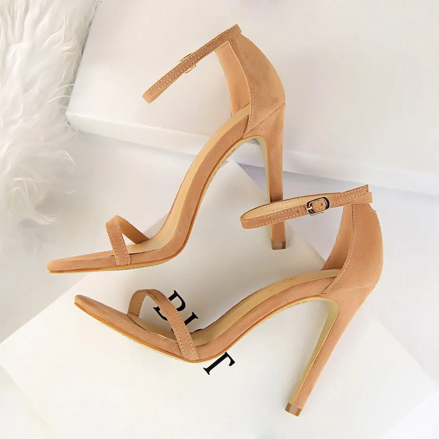 Amozae-Women Size 40 Extreme 11cm High Heels Fetish Sandals Female Gladiator Cheap Strap Shoes Lady Nude Valentine Platform Pumps