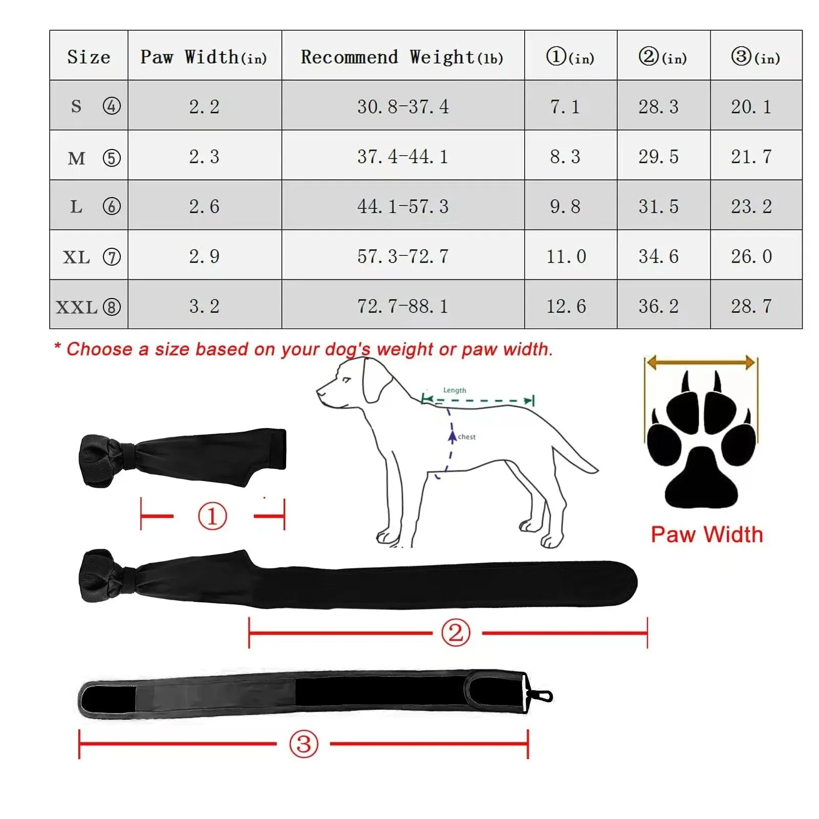 AnniePaw Large Dog Boots - Waterproof All-Season Claw Protectors