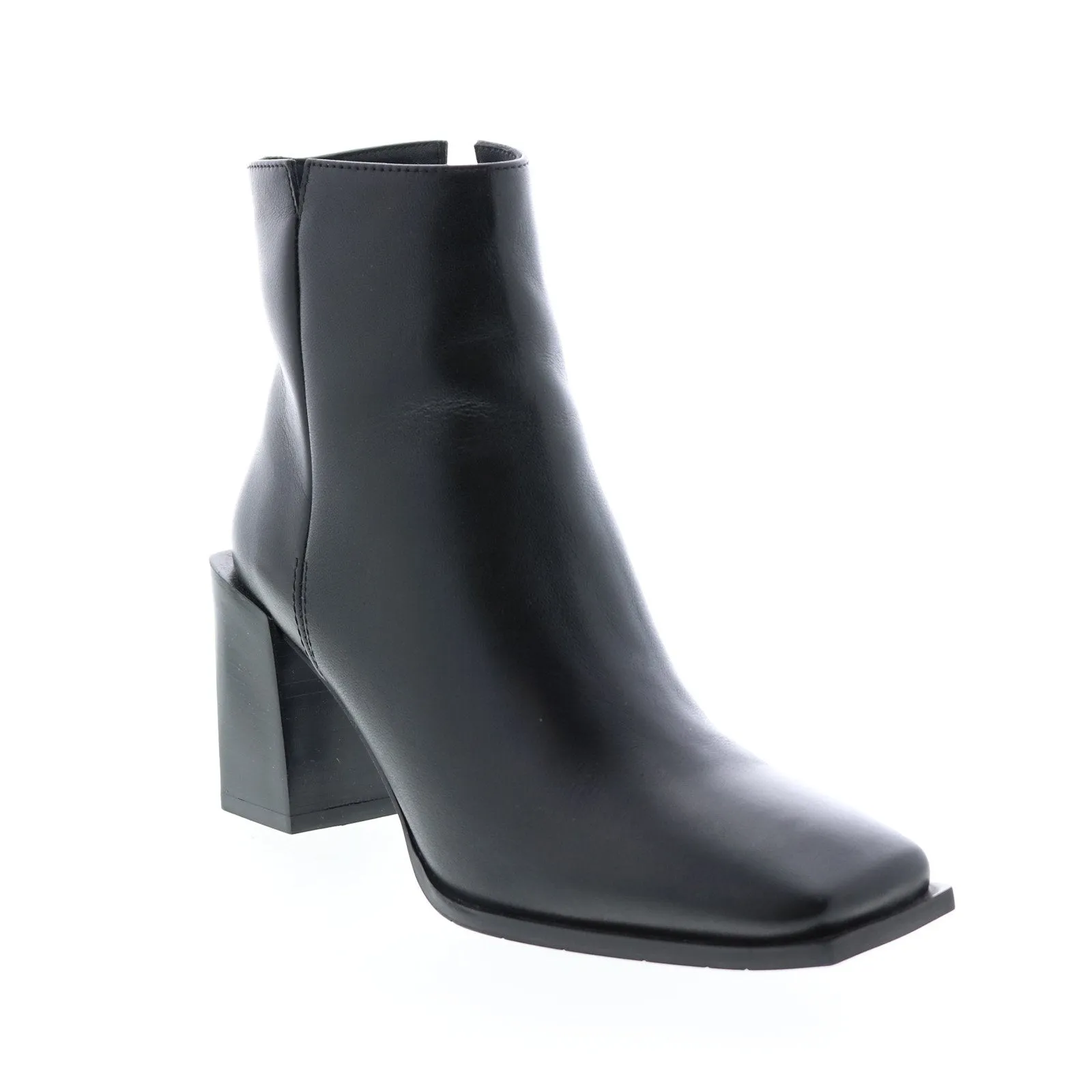 Aquatalia Emilee Calf Womens Black Leather Zipper Ankle & Booties Boots