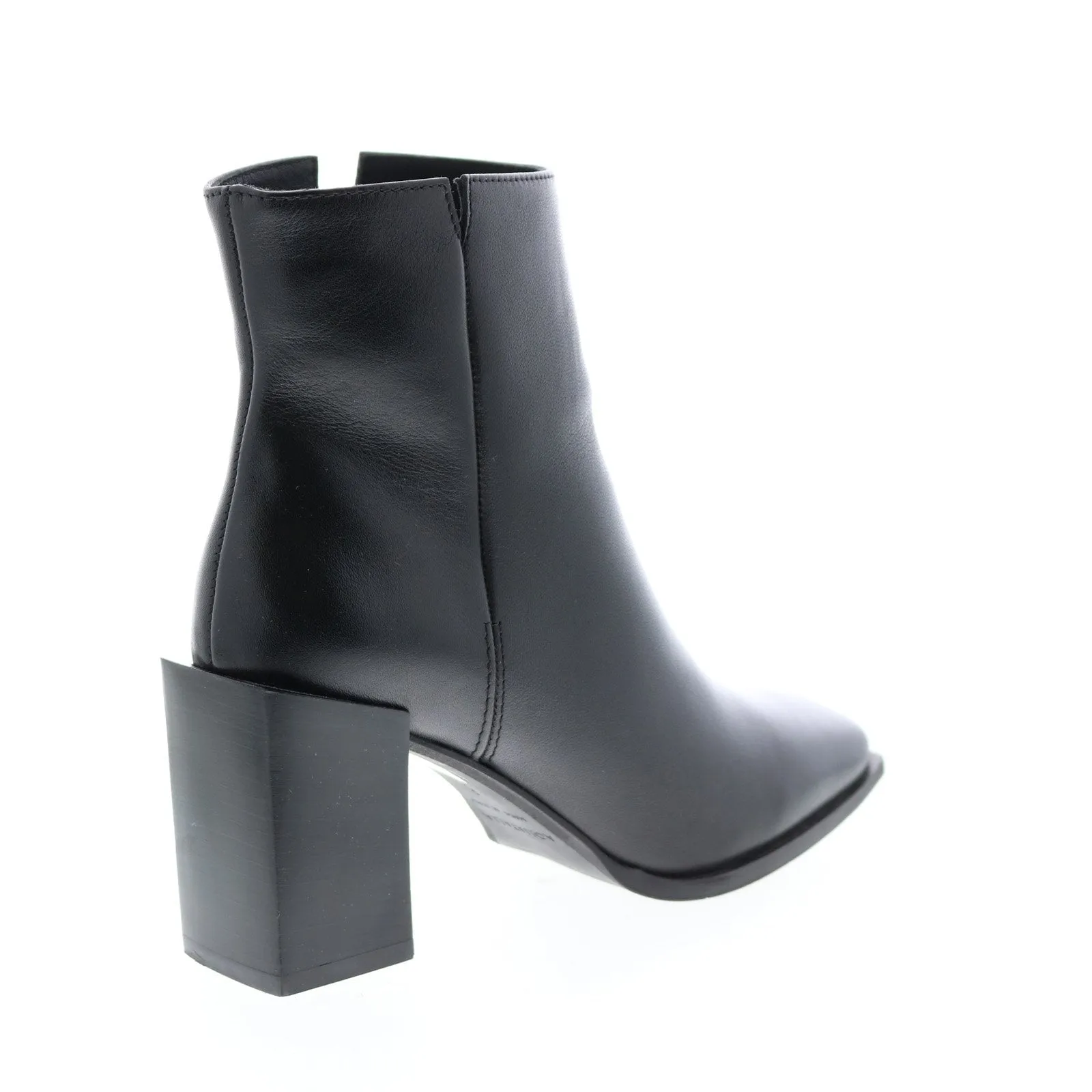 Aquatalia Emilee Calf Womens Black Leather Zipper Ankle & Booties Boots