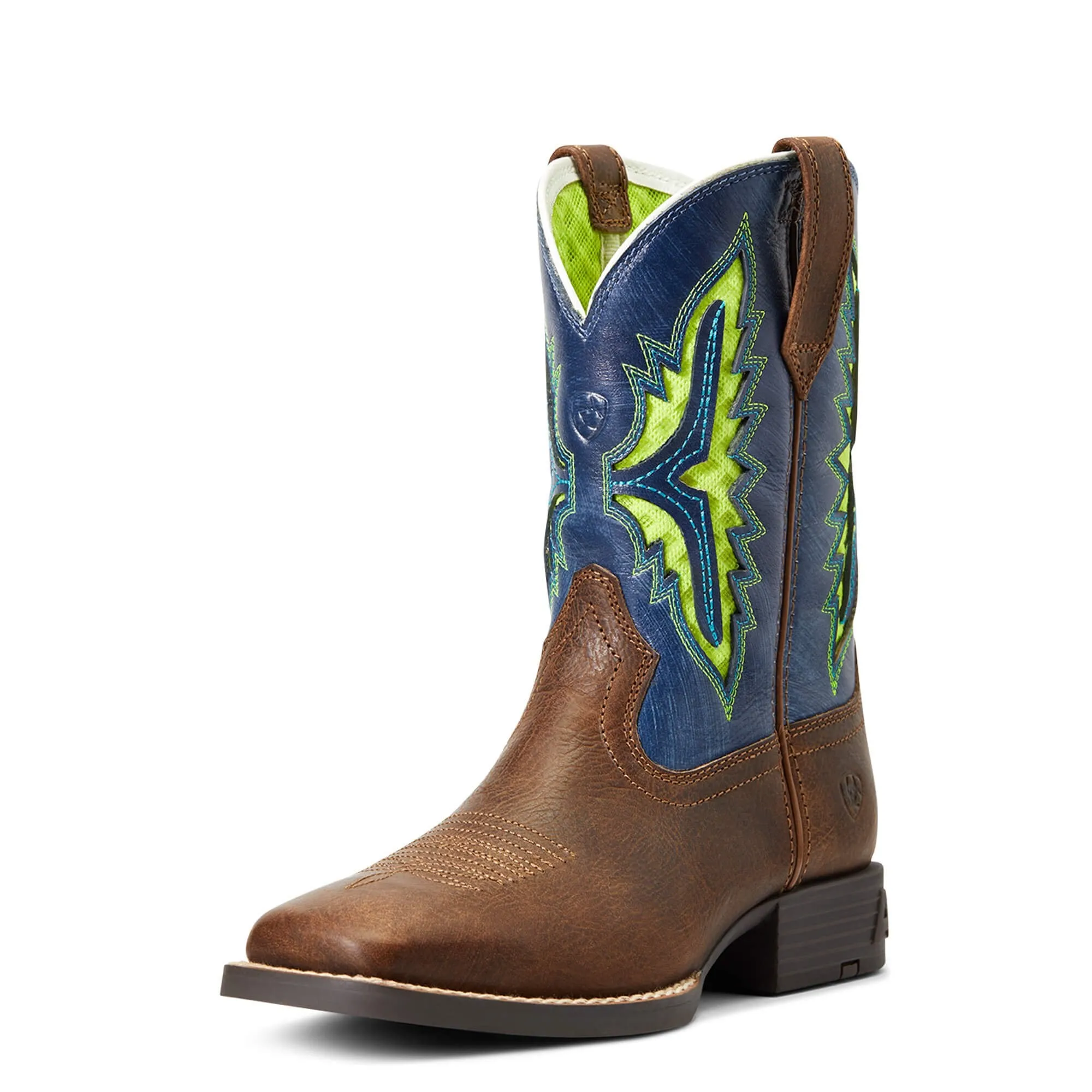 Ariat Youth Koel Venttek Western Boot, Rowdy Rust/Daring Indigo