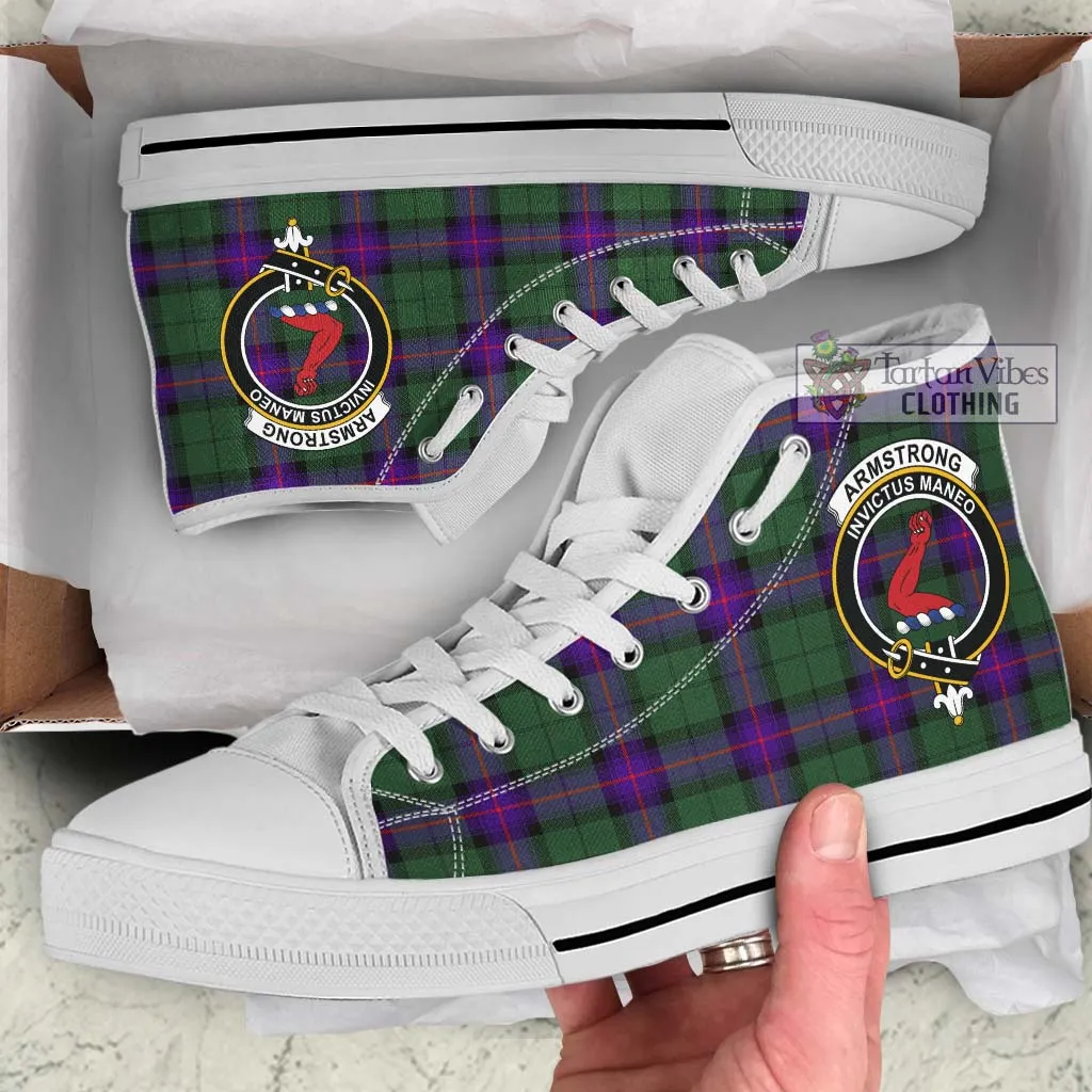 Armstrong Modern Tartan High Top Shoes with Family Crest