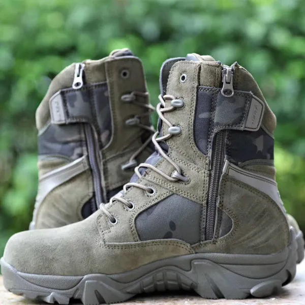 Army Male Commando Combat Desert Winter Outdoor Hiking Boots Landing Tactical Military Shoes (Size 36 - 47)