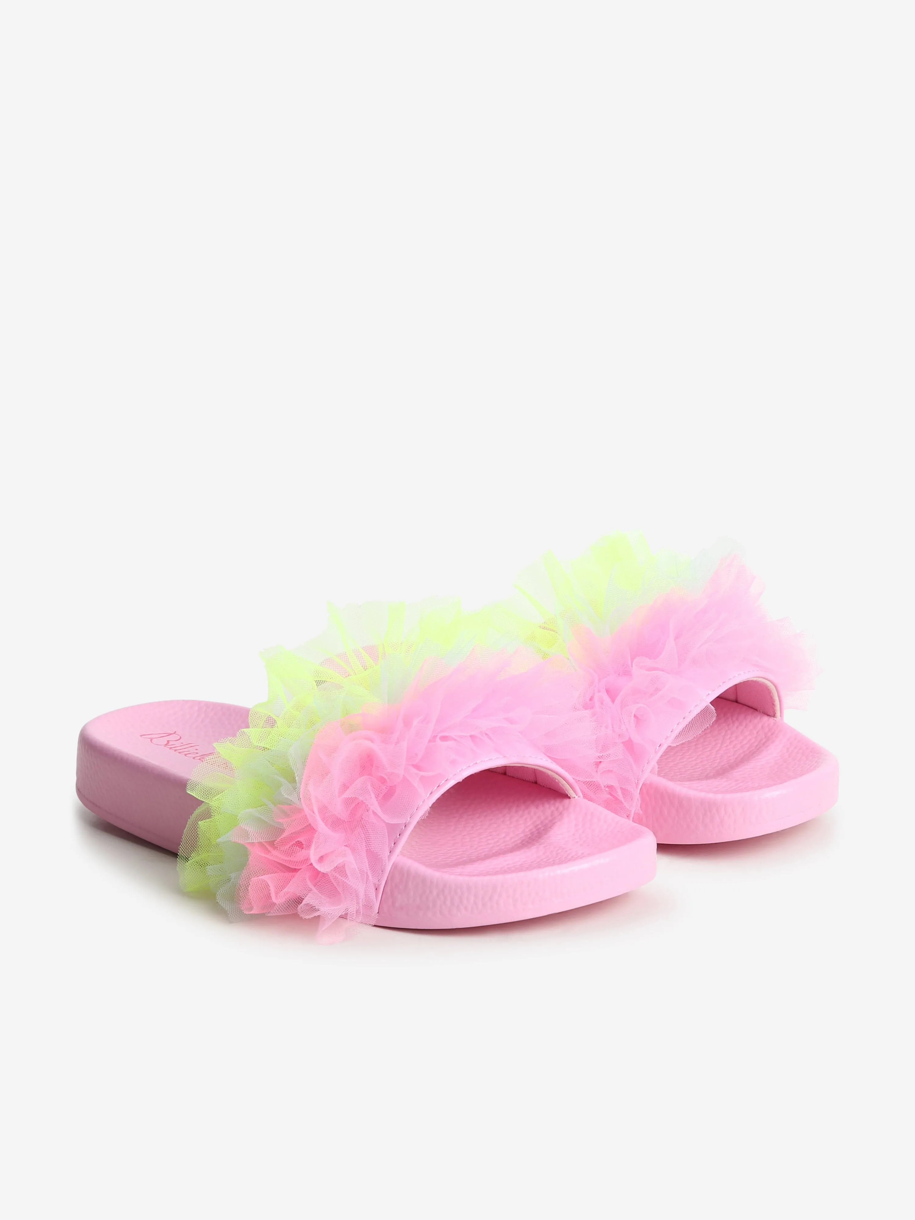 Billieblush Girls Frilly Tulle Sliders in Pink