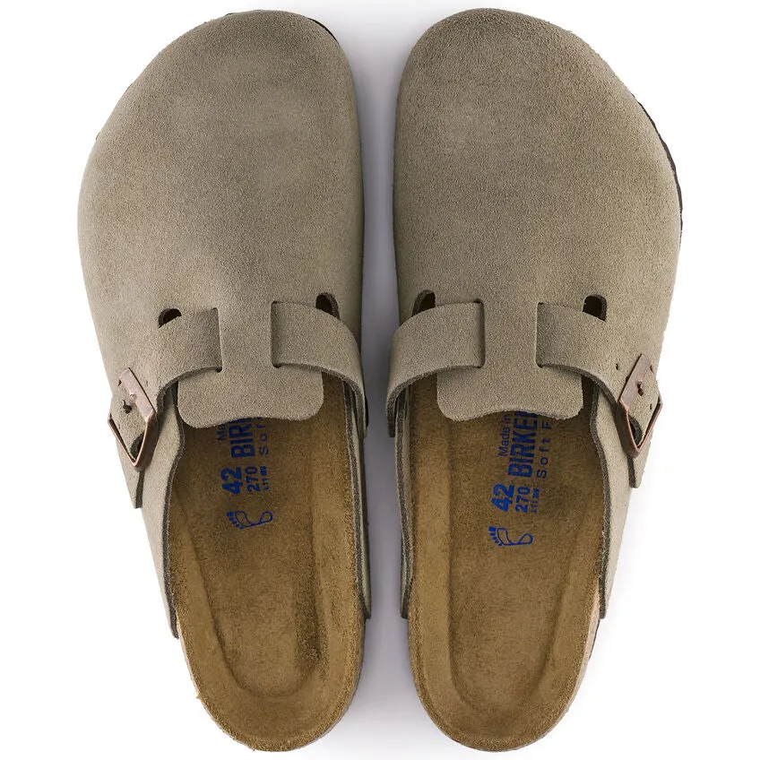 Birkenstock Women's Boston Soft Footbed Suede Leather - Taupe