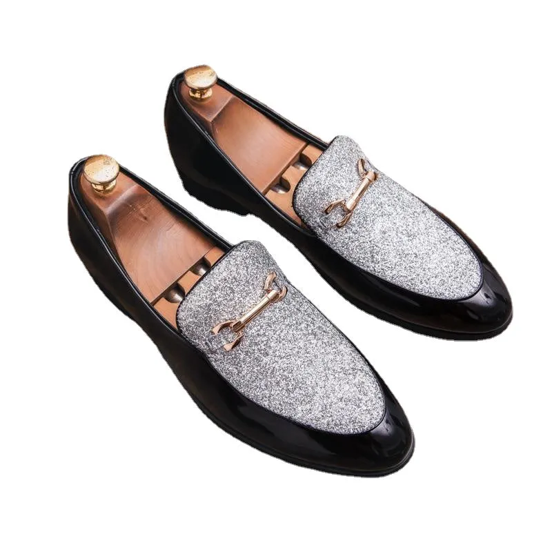 British leisure, all-around trend, young leather shoes, men's Korean version, personalized sequins, nightclubs, hairdressers, leather shoes, men's fashion