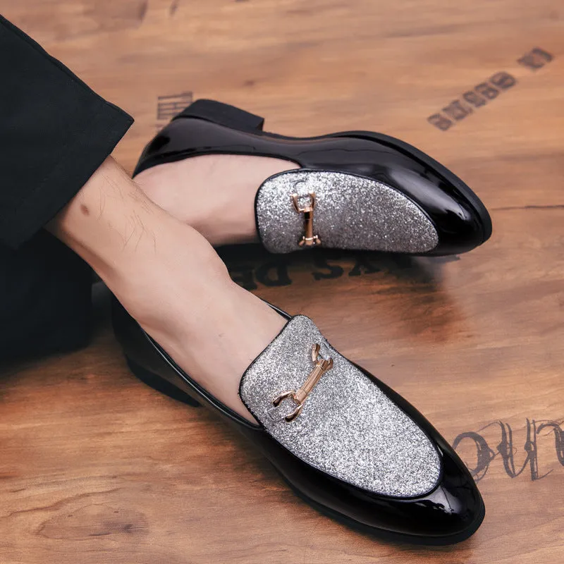 British leisure, all-around trend, young leather shoes, men's Korean version, personalized sequins, nightclubs, hairdressers, leather shoes, men's fashion