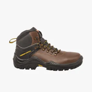 Bronx Mens Wayfarer Lace Up Steel Toe Boot Brown