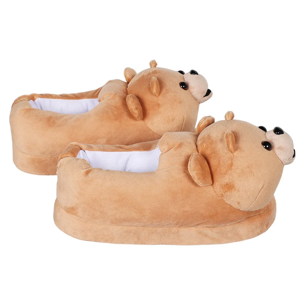 Brown Bear Plush Slippers Cosplay Shoes Halloween Costumes Accessory