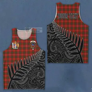 Bruce Crest Tartan Men's Tank Top with New Zealand Silver Fern Half Style