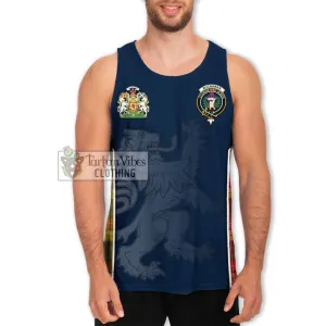 Buchanan Tartan Men's Tank Top with Family Crest and Lion Rampant Vibes Sport Style