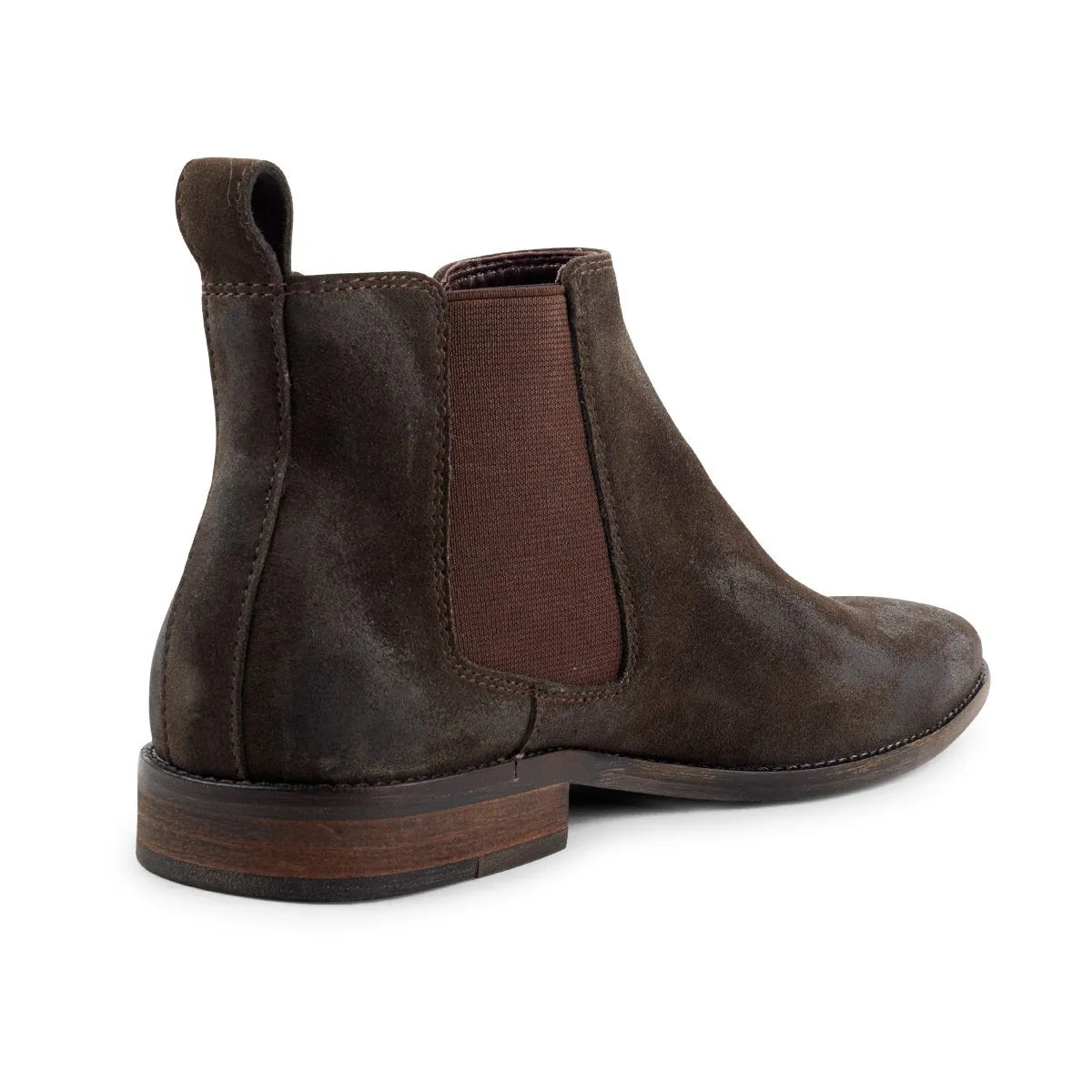 Camden Oiled Leather Nu-Buck Chelsea Boot in Chocolate