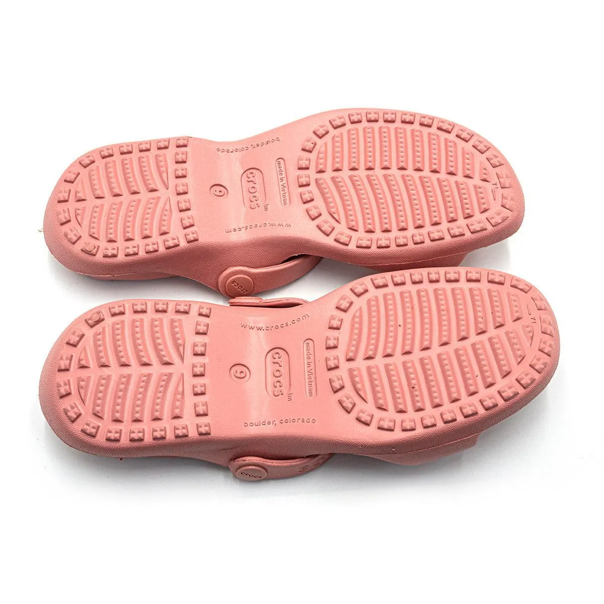 Crocs Cleo Flat Sandals Rubber Pink Colour For Women