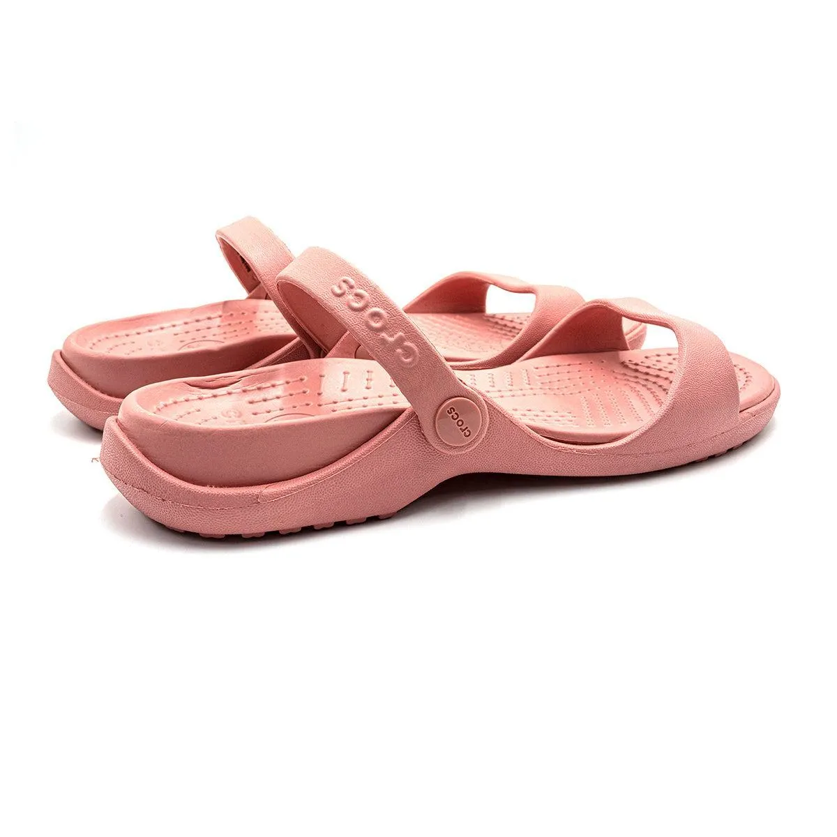 Crocs Cleo Flat Sandals Rubber Pink Colour For Women