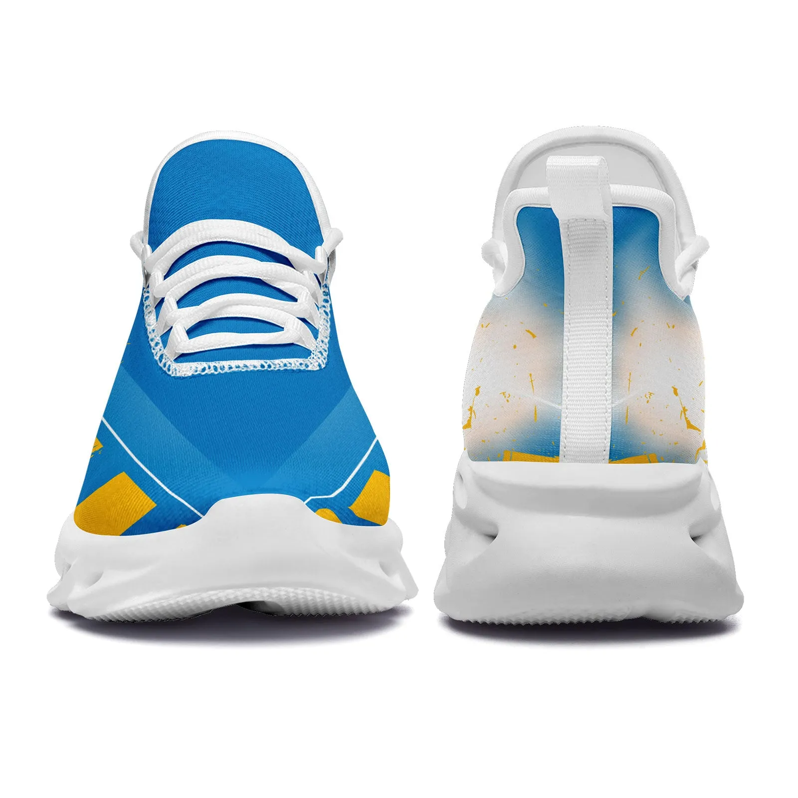 Custom Blue Yellow Los Angeles MaxSoul Shoes and Hat Combo Offer Personalized Combo ZH-D020264-22