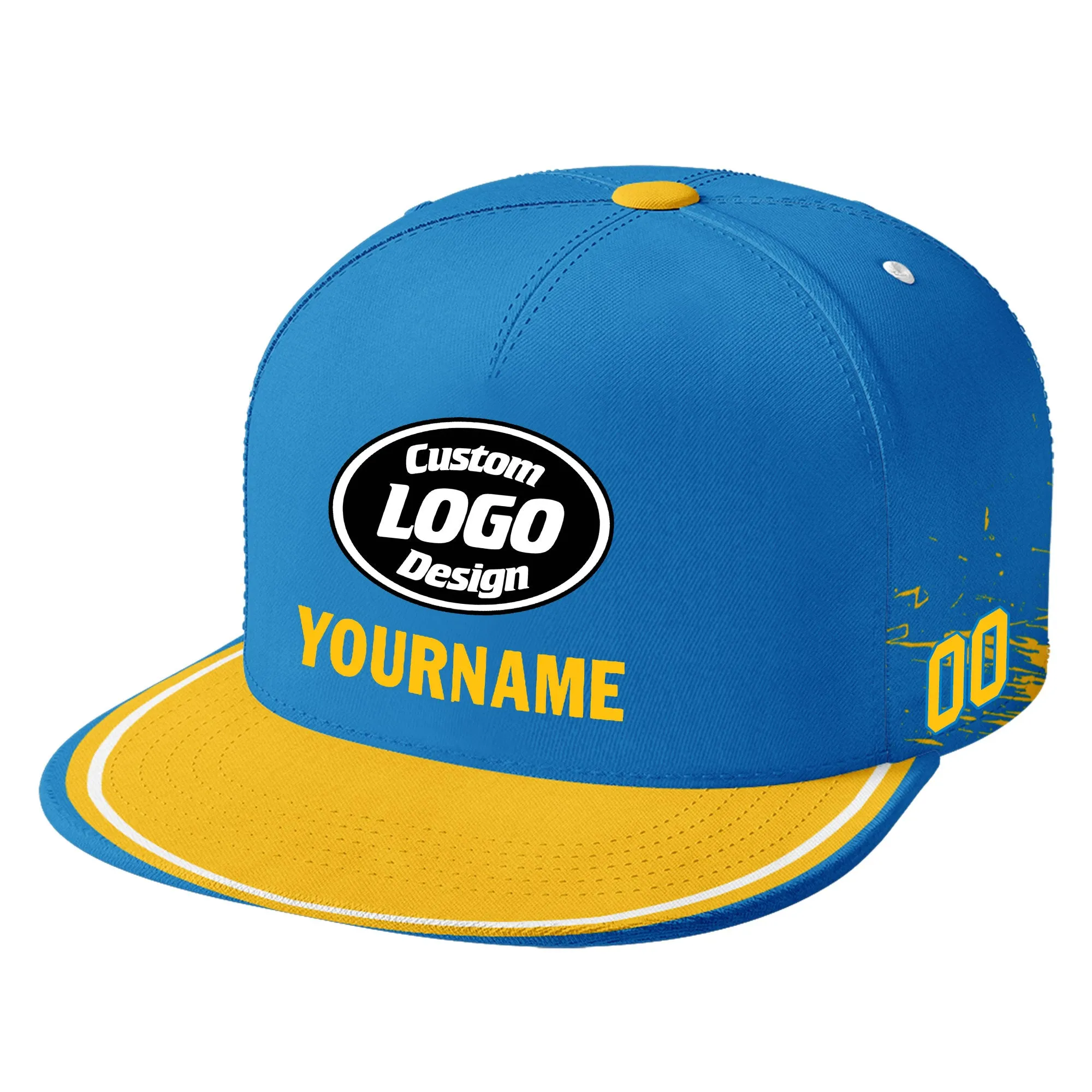 Custom Blue Yellow Los Angeles MaxSoul Shoes and Hat Combo Offer Personalized Combo ZH-D020264-22