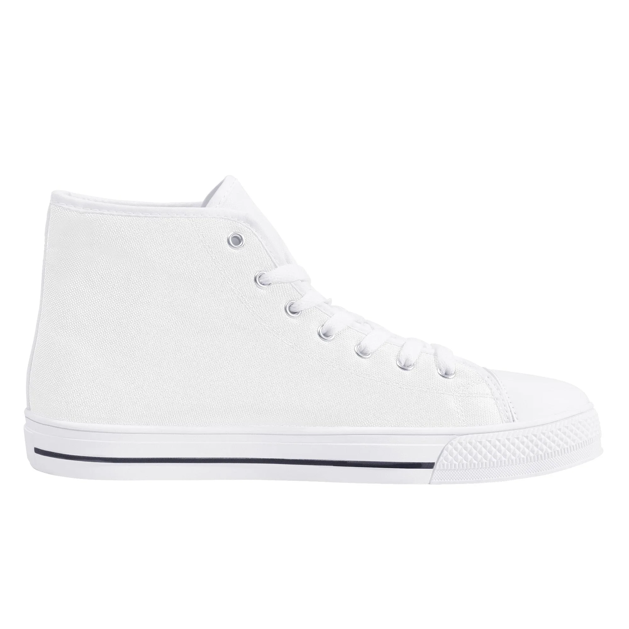 Custom High Top Canvas Shoes - White D25