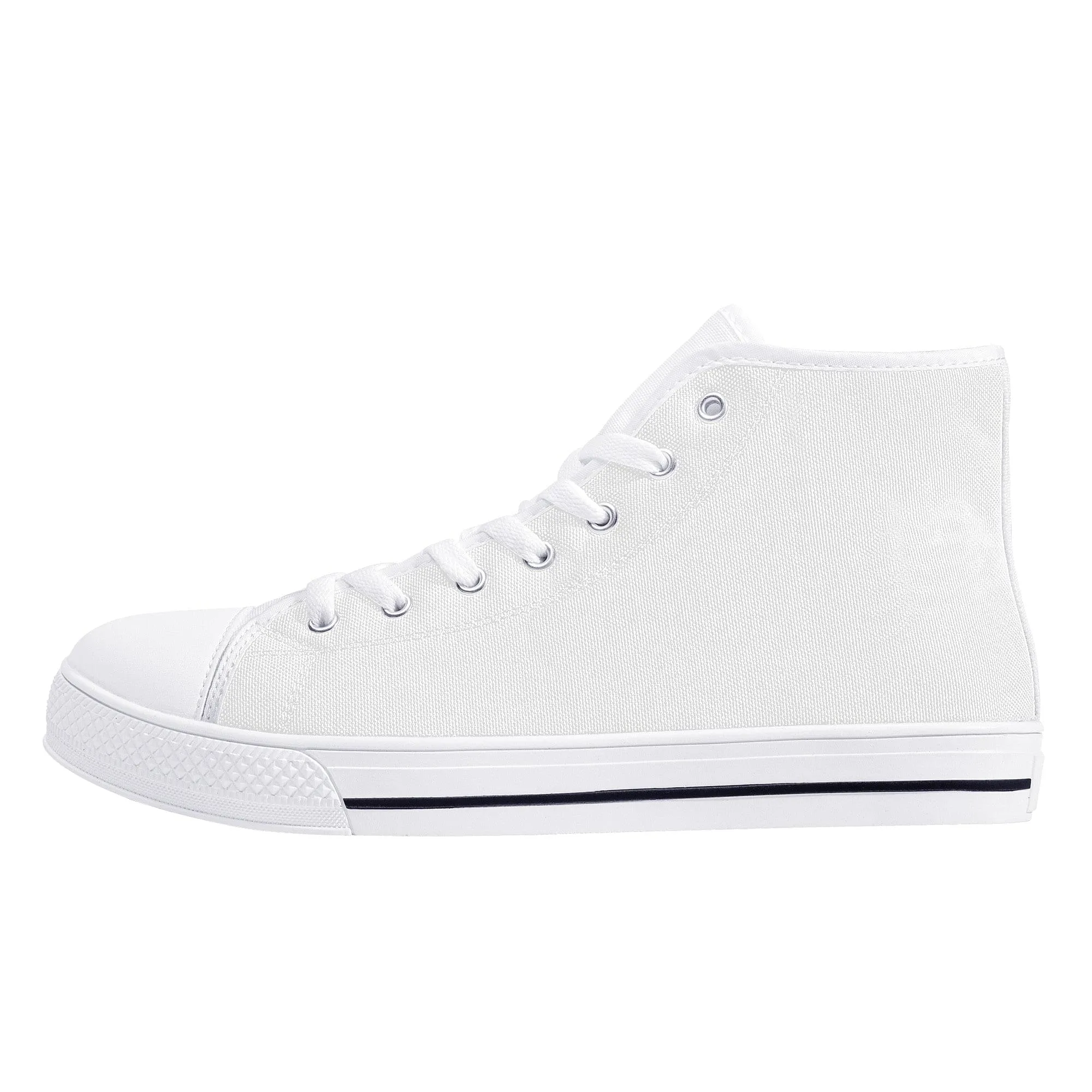 Custom High Top Canvas Shoes - White D25