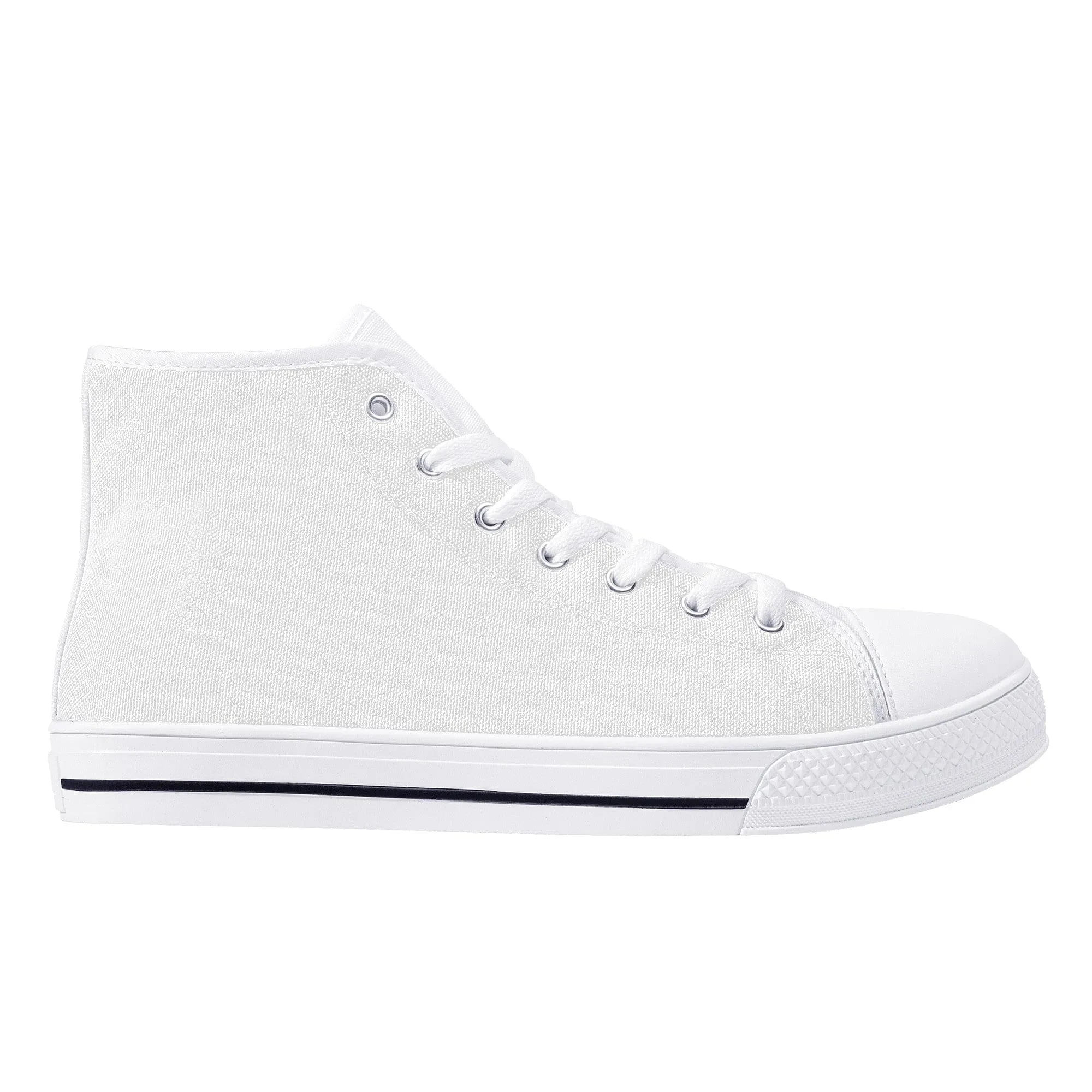 Custom High Top Canvas Shoes - White D25