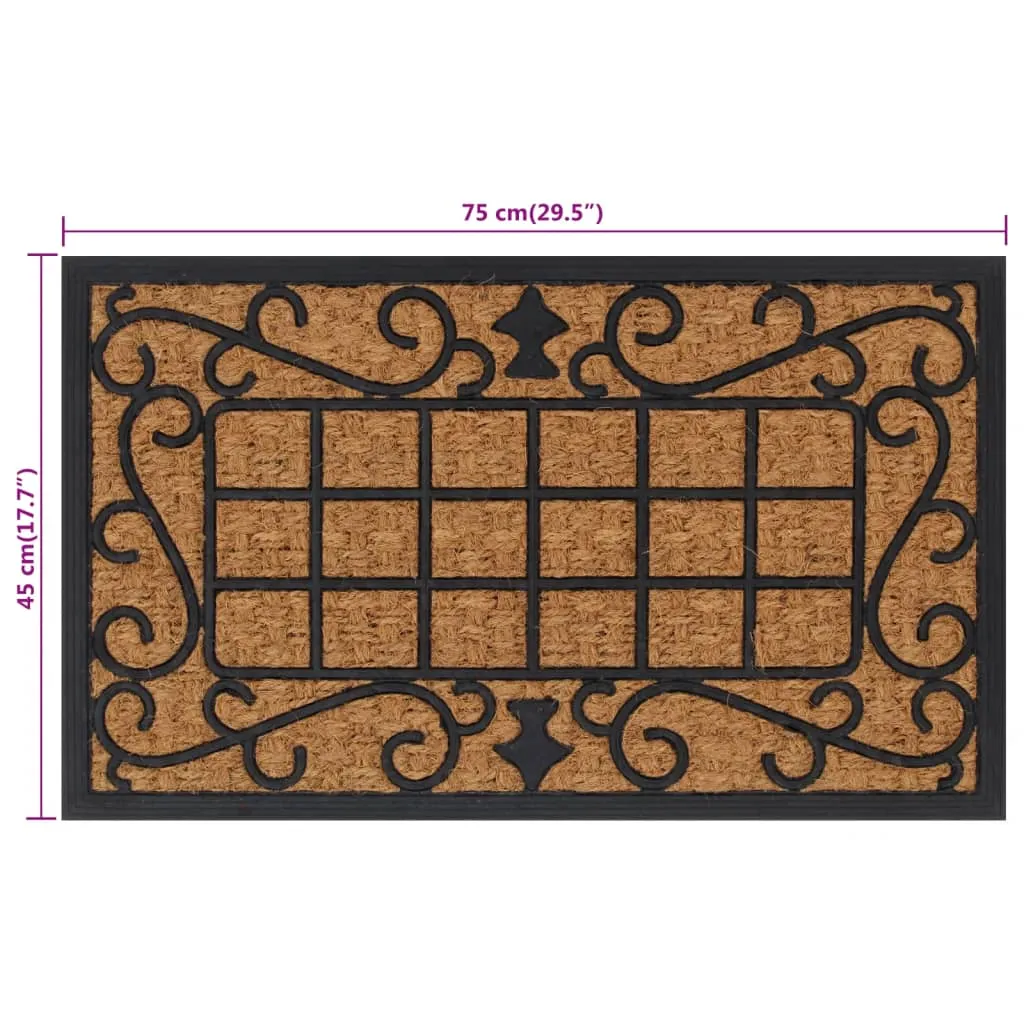 Door Mat Rectangular 45x75 cm Rubber and Coir