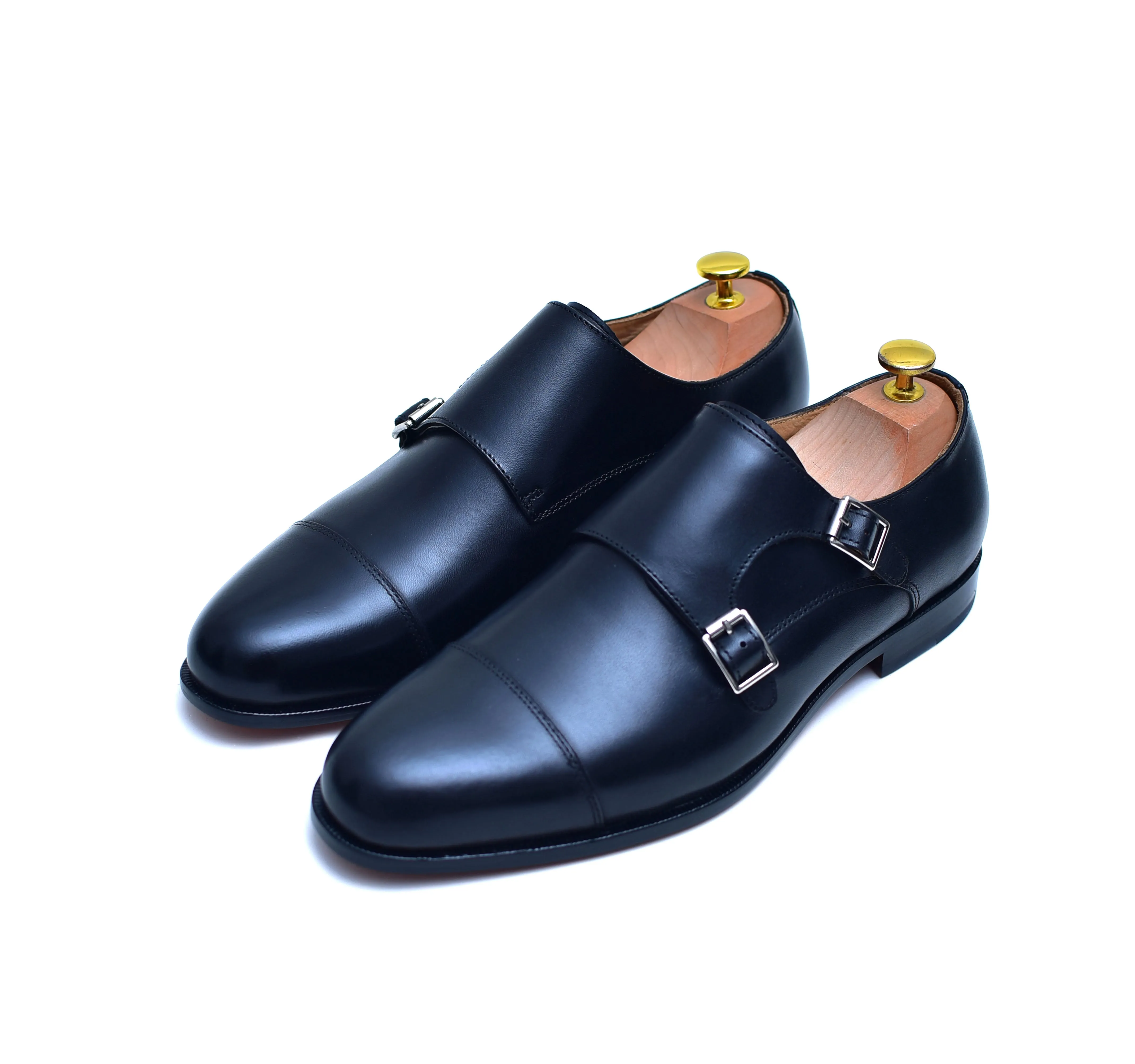 Double Monk II - Black Strap Dress Shoes