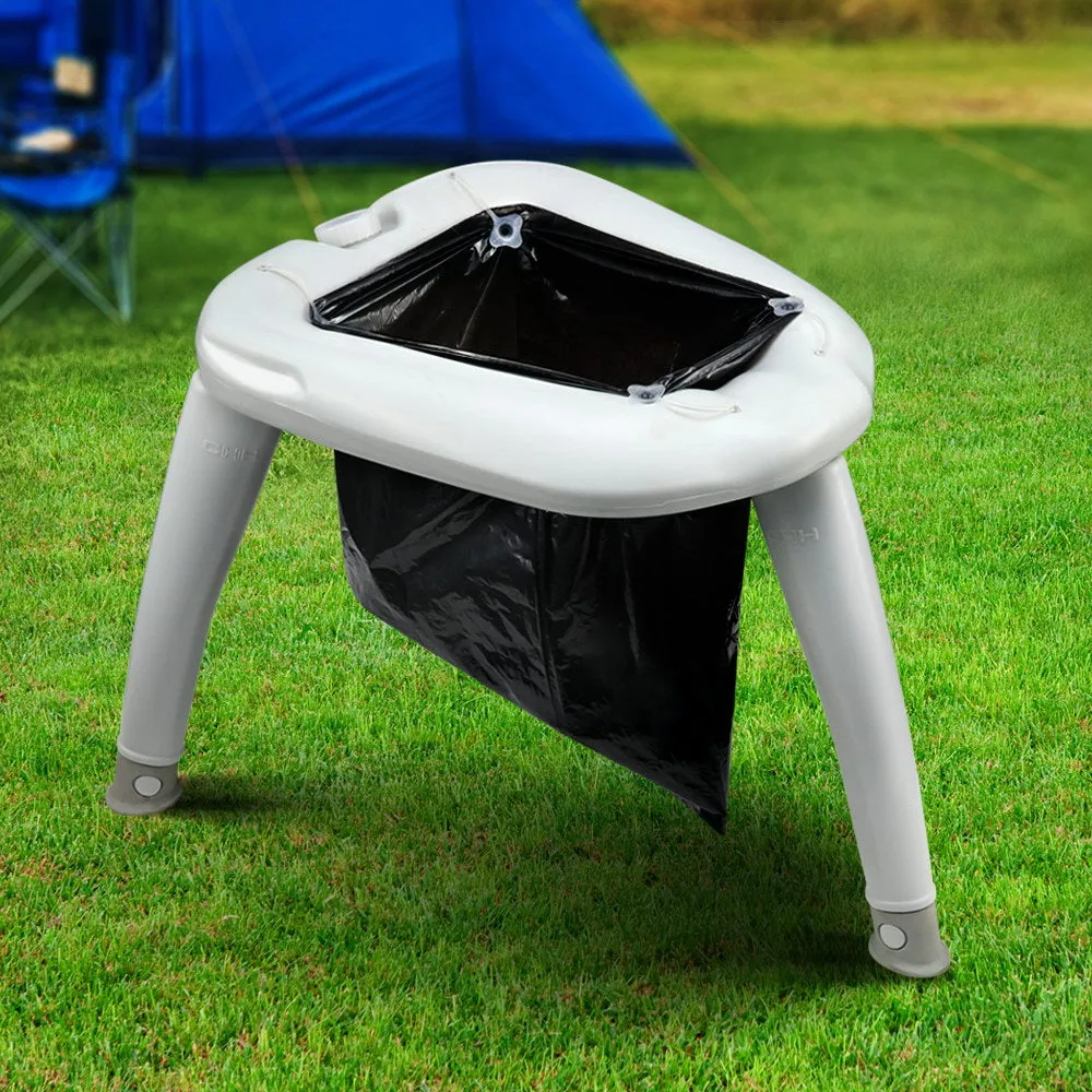 Durable Folding Camping Toilet with 10 Bags, Weisshorn