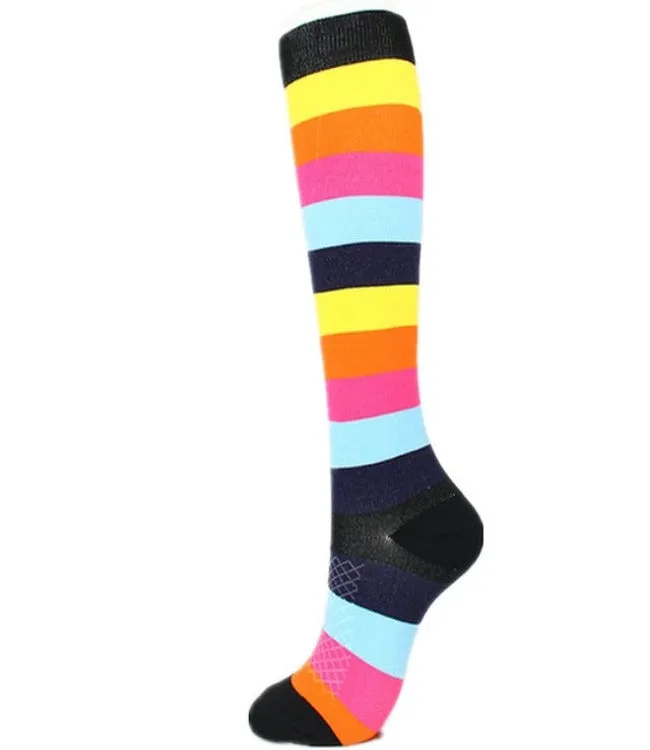 Elastic Multi-Colour Compression Socks