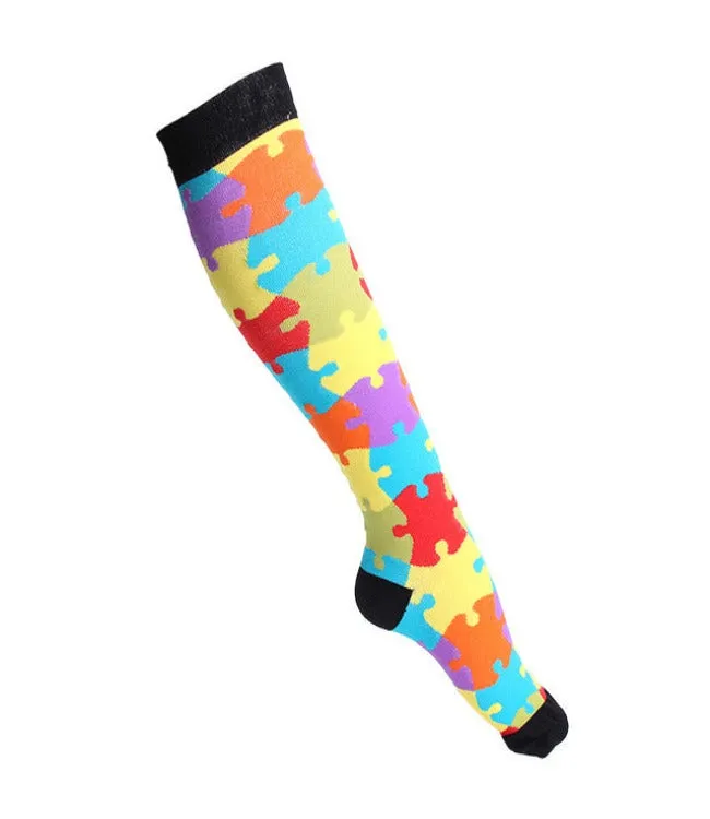 Elastic Multi-Colour Compression Socks