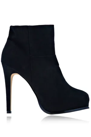 ELSA Black Suede Ankle Boots