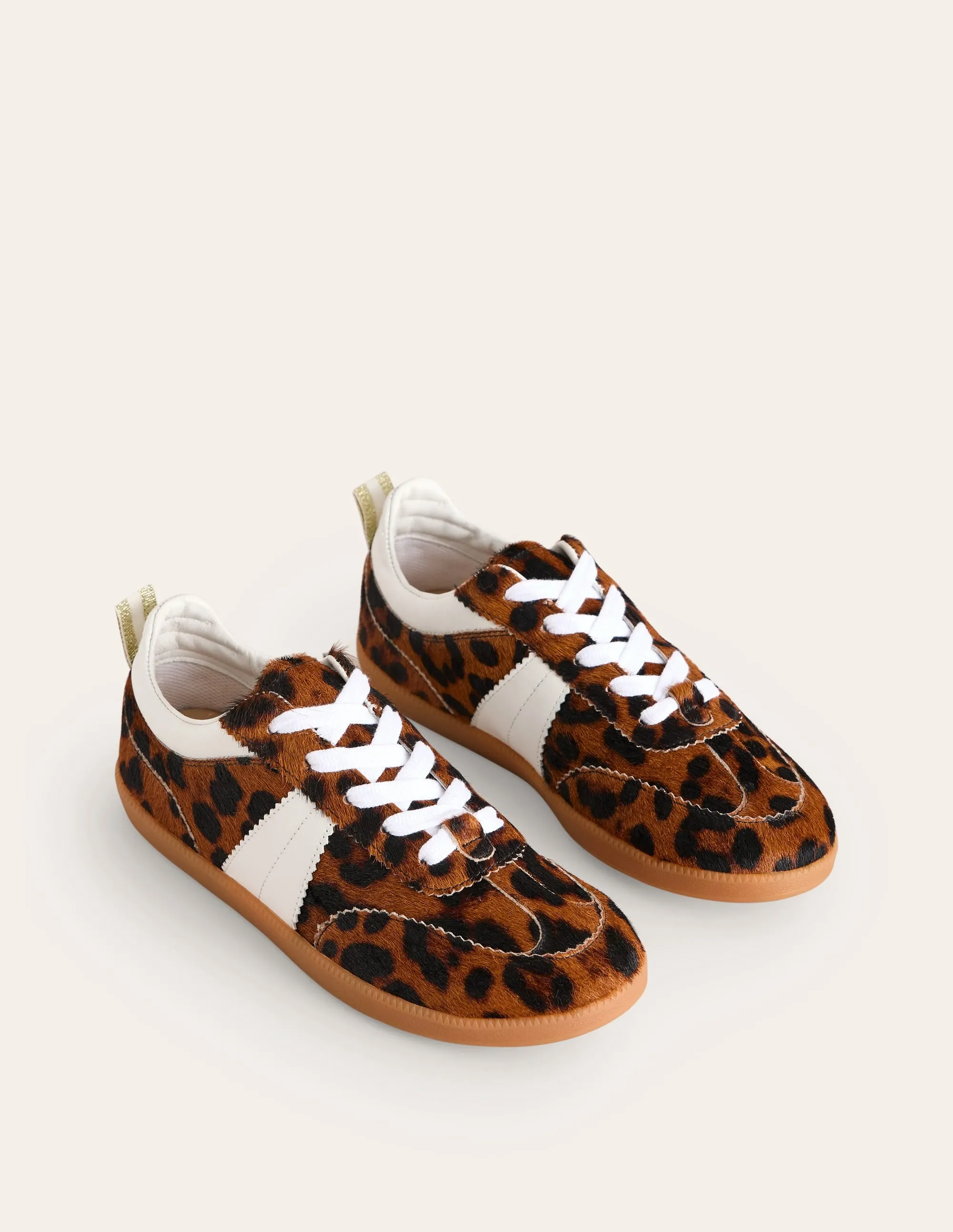 Erin Retro Tennis Trainers-Dark Classic Leopard