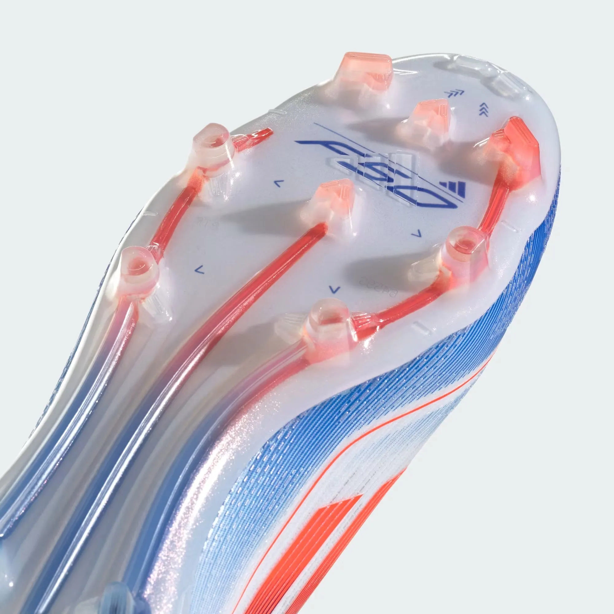 F50 ELITE LACELESS FG CLEATS [Cloud White / Solar Red / Lucid Blue]