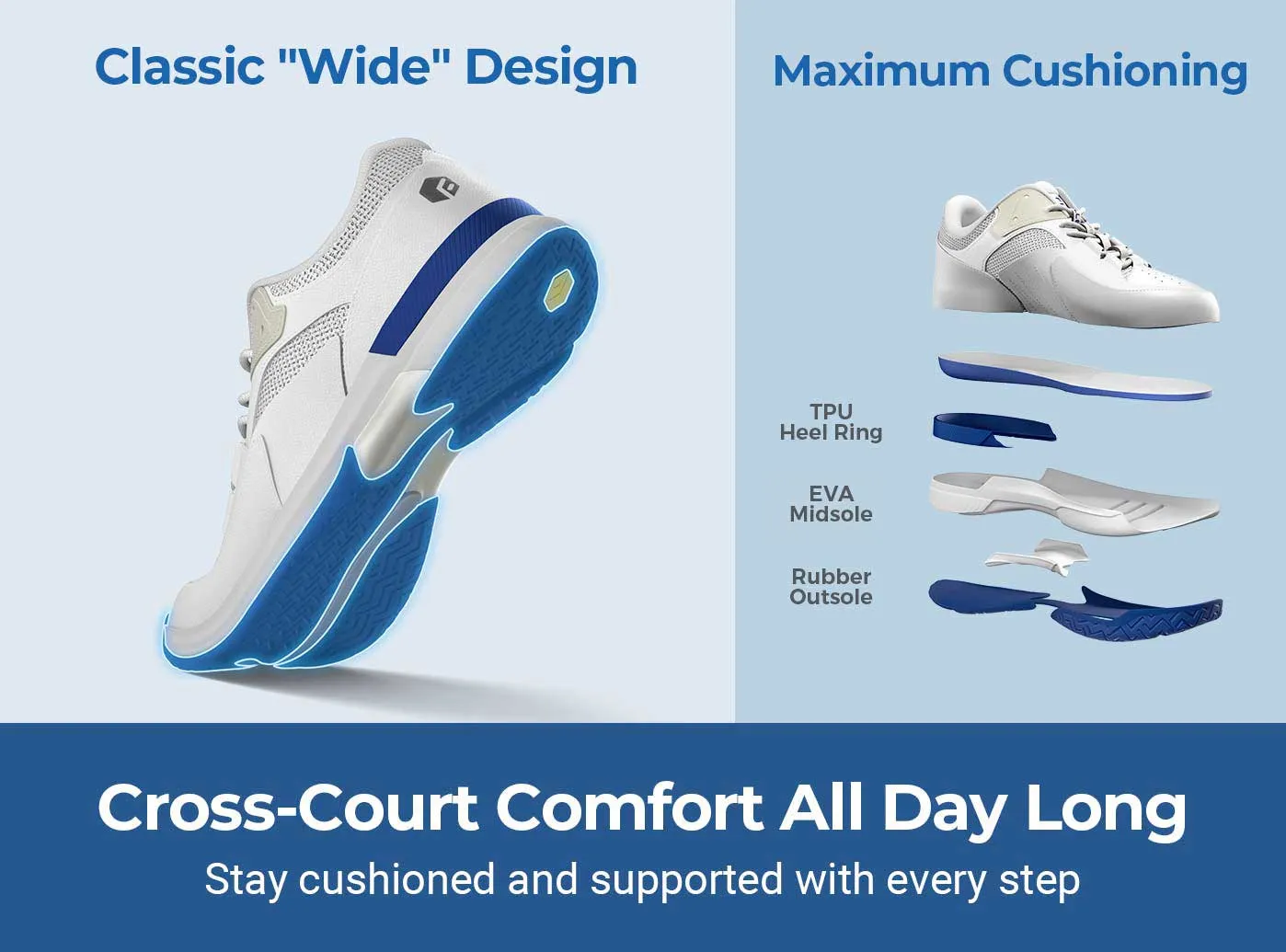 FitVille Men's Court Tennis Amadeus V1 2-Pair Bundle