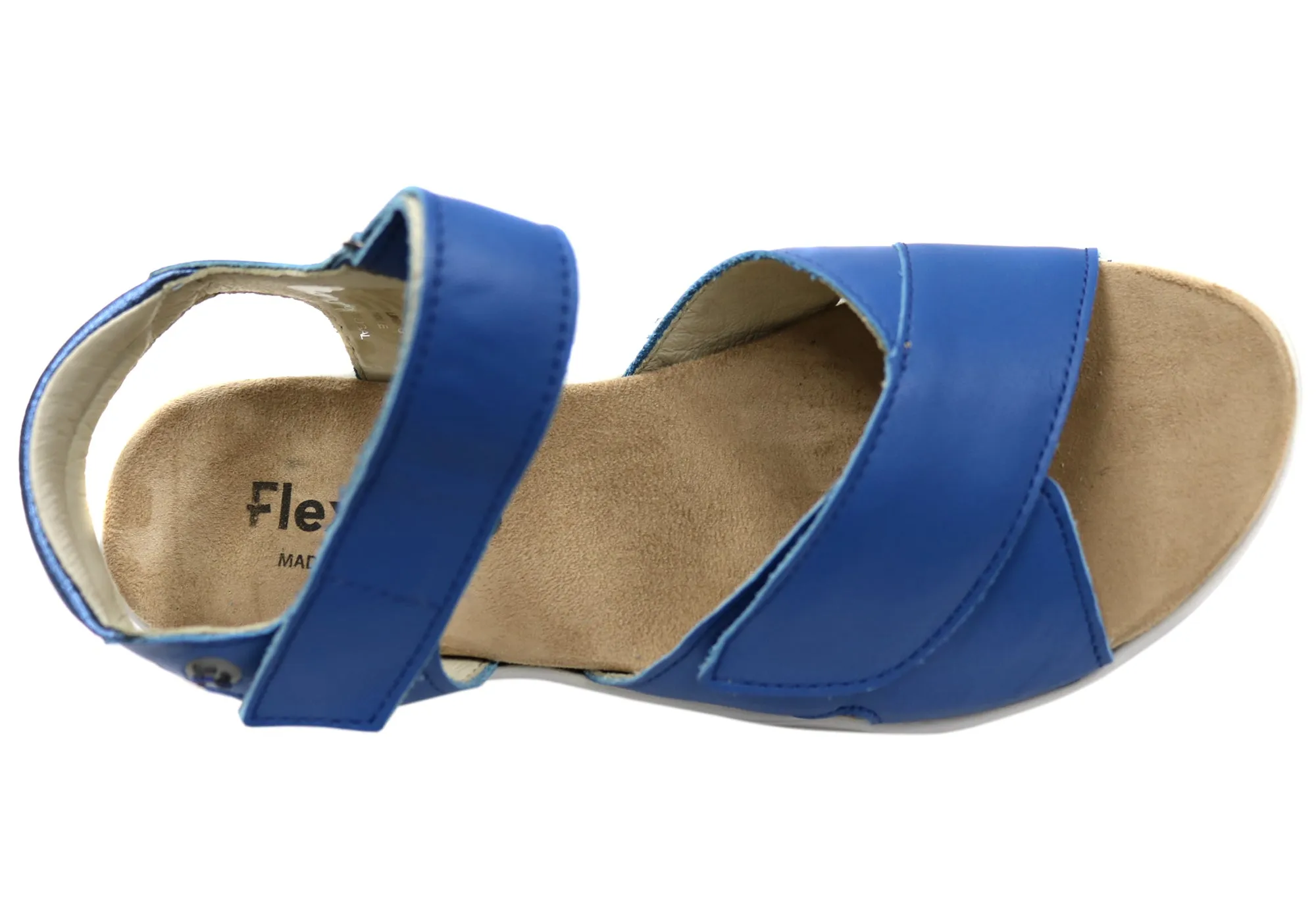 Flex & Go Britney Womens Comfortable Leather Sandals Made In Portugal