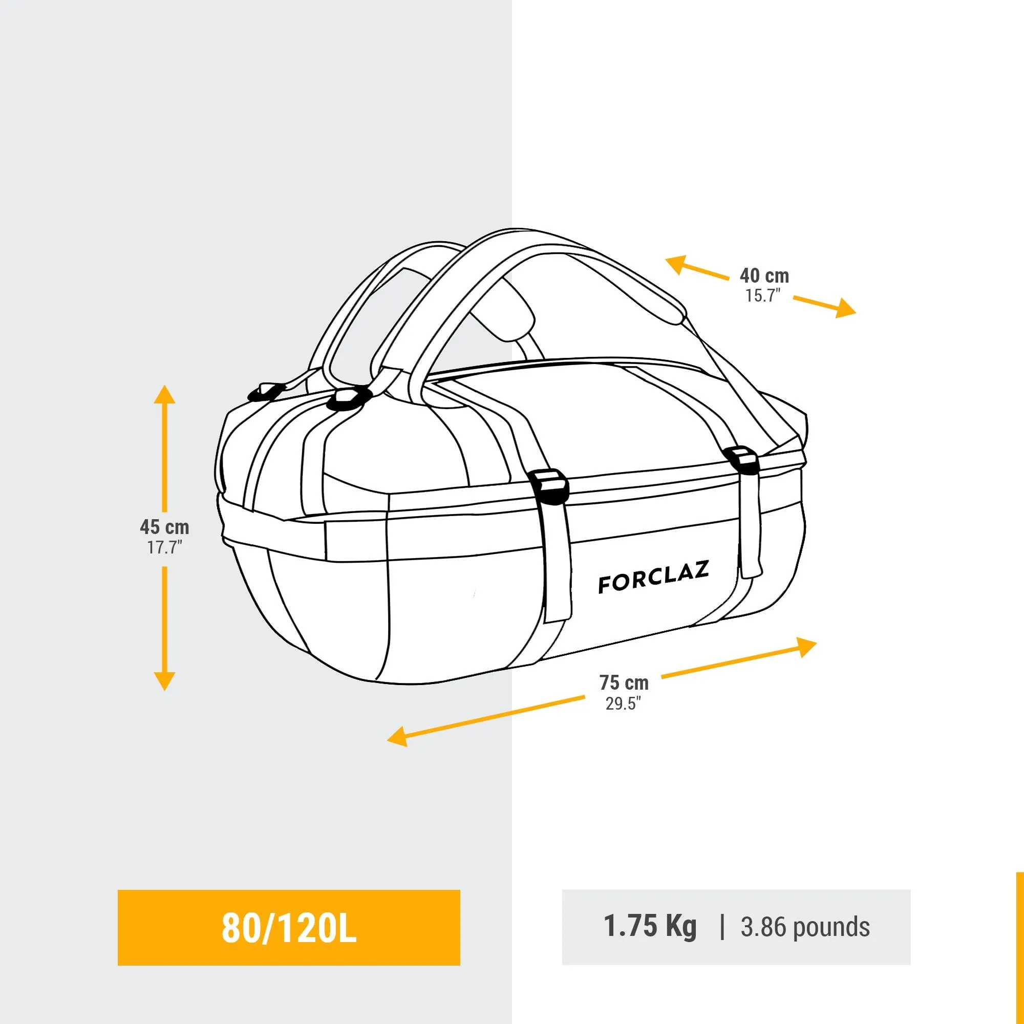 Forclaz 500 Extend 80-120 L Duffel Bag