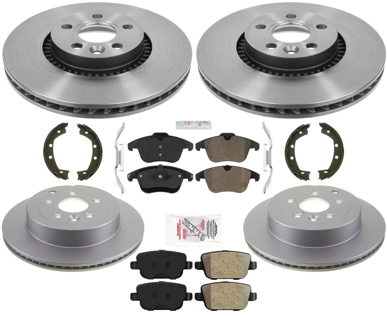 Front & Rear Carbon Disc Brake Rotors Brake Pads For Land Rover LR2 2008-2012