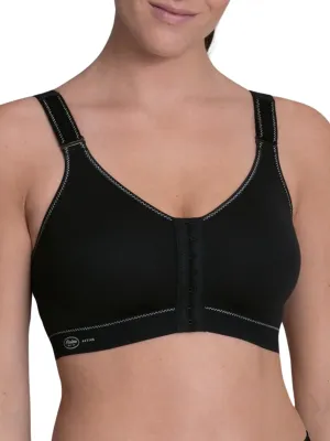 Front Closure Sports Bra - Black