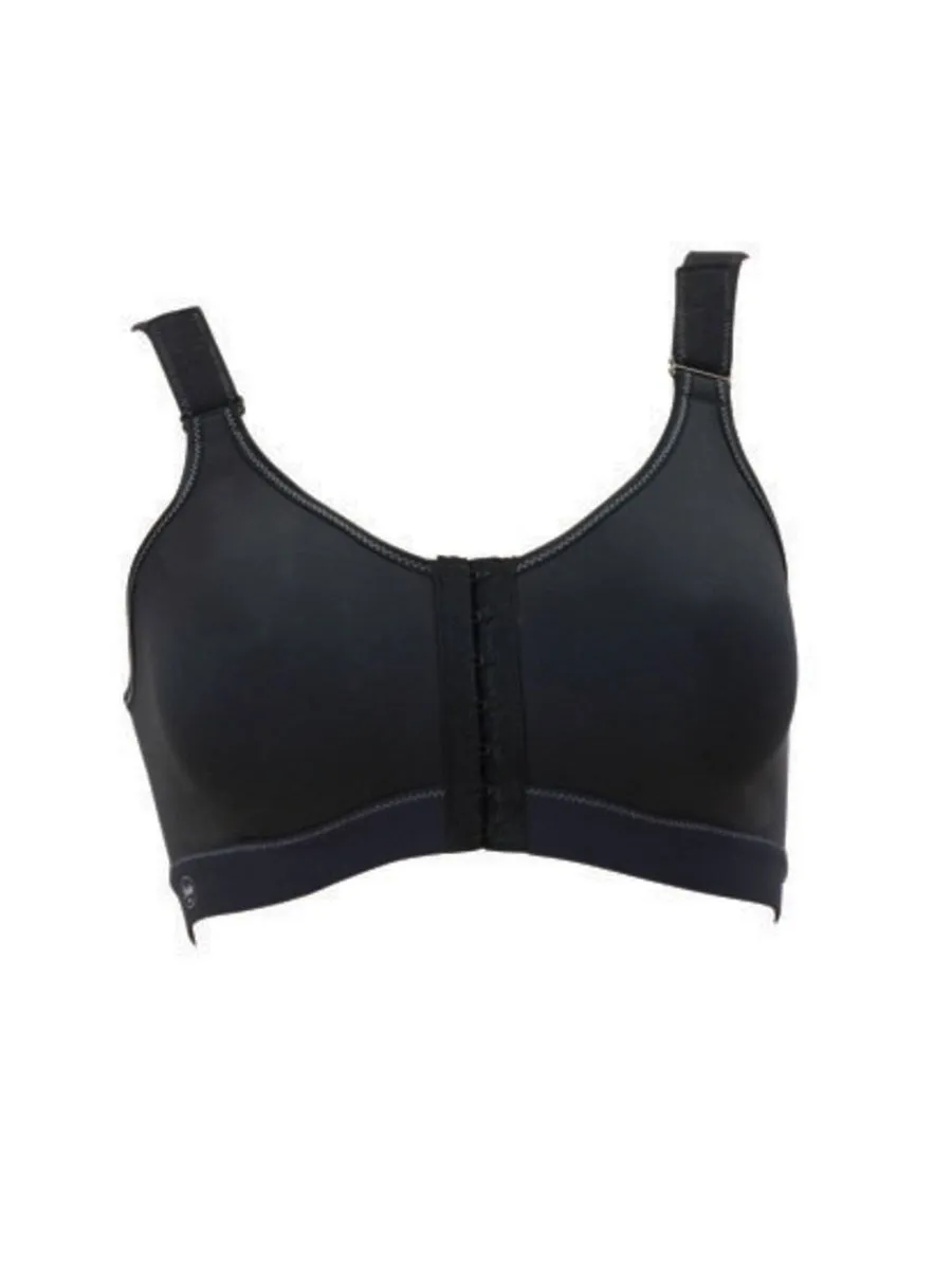 Front Closure Sports Bra - Black