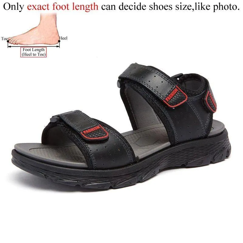 FZ143 Men's Lightweight Leather Beach Sandals Casual Shoes