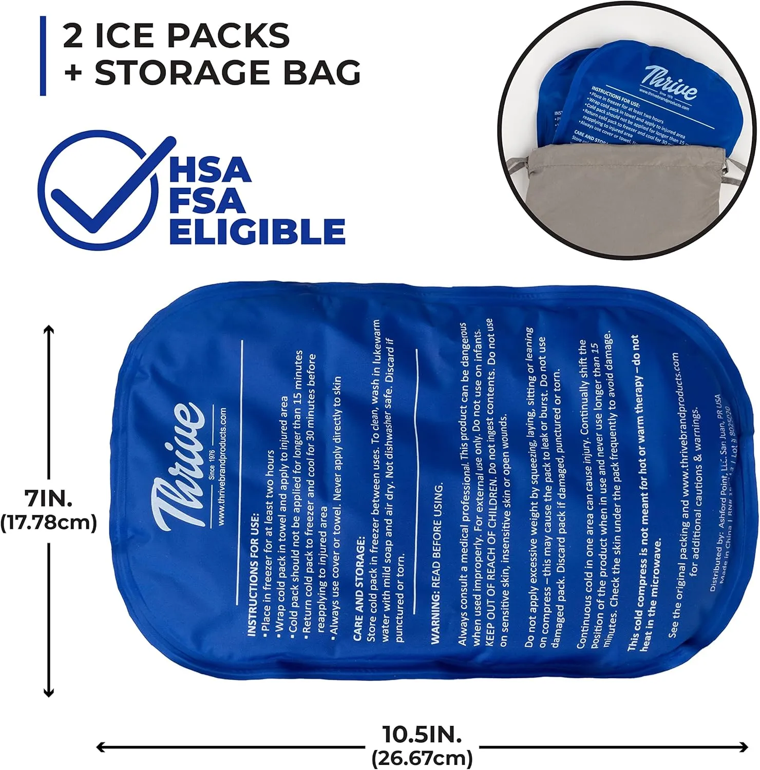 Gel Ice Pack Cold Compress - 2-Pack LARGE