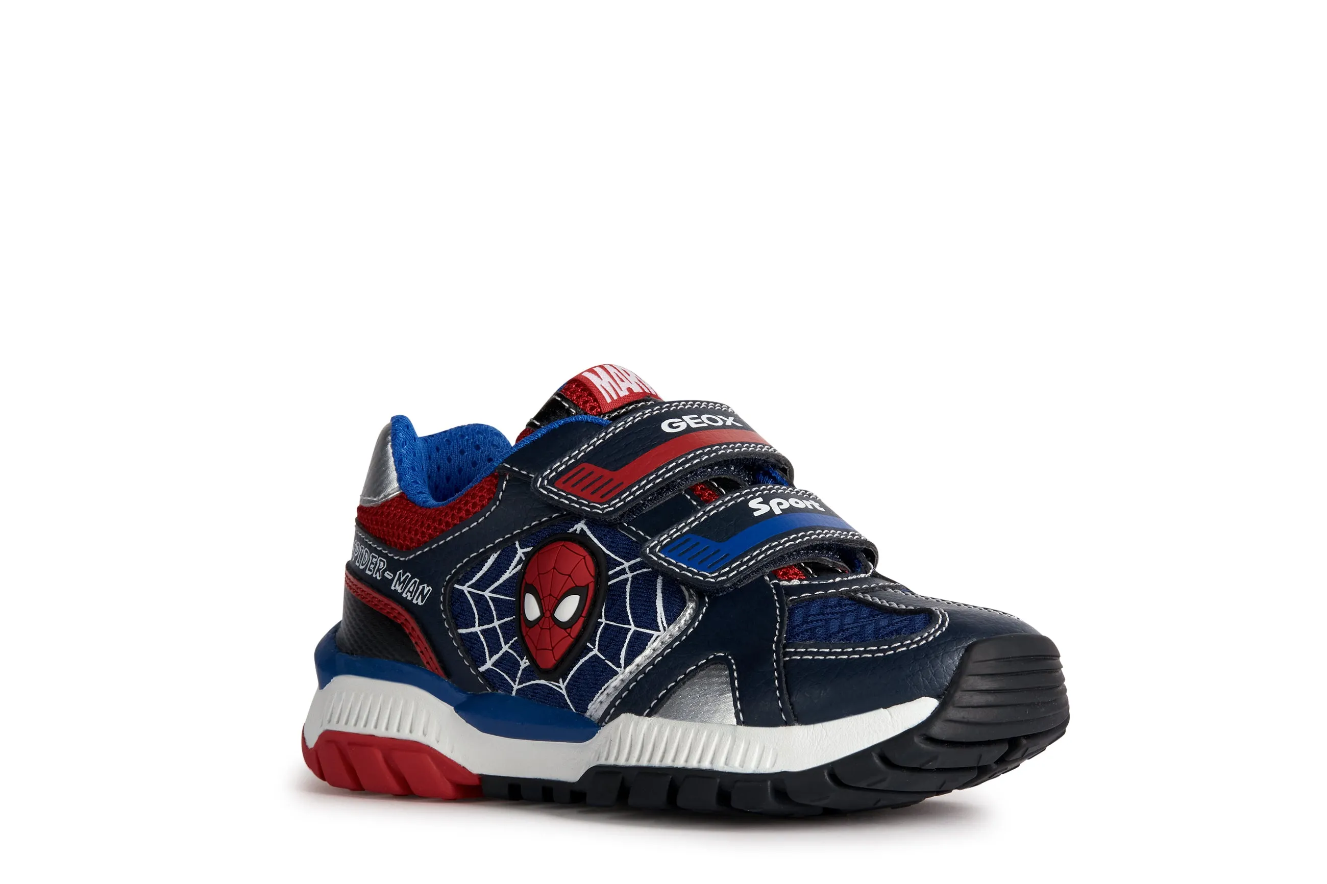 Geox Tuono Spiderman Boys Navy-Red Marvel Trainer