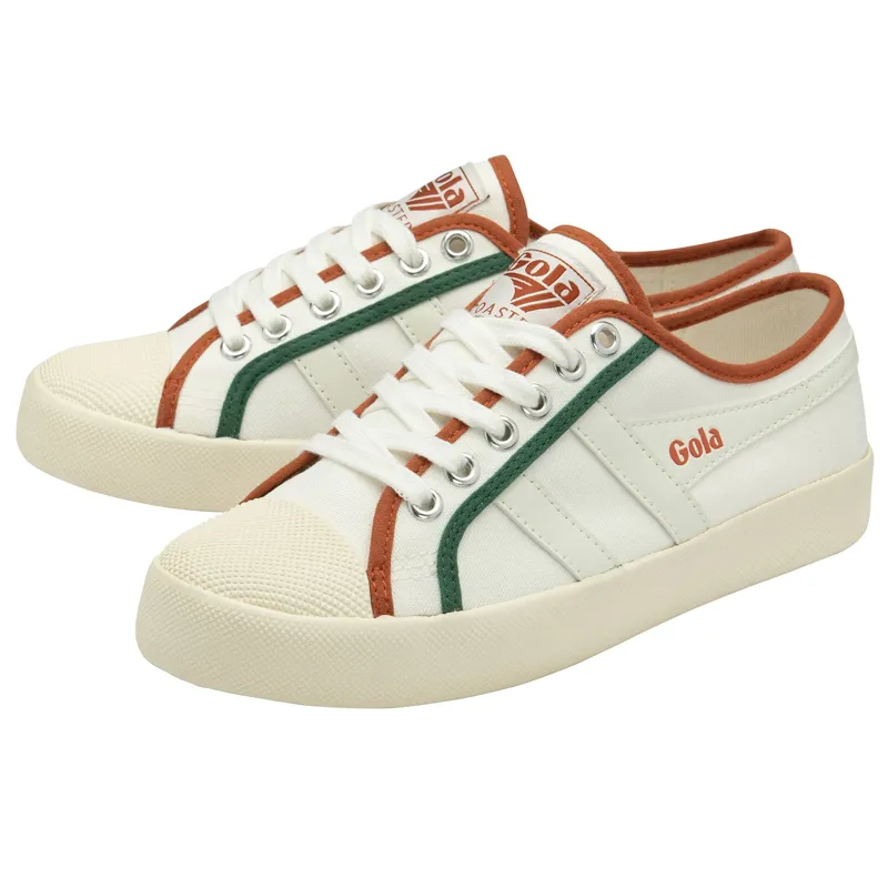 Gola Coaster Smash Trainers-Off White/Moody Orange/Green