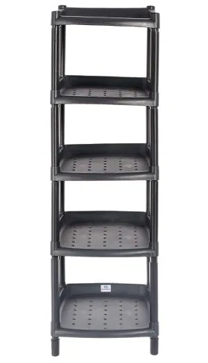 Heart Home Multipurposes 5-Tier Plastic Shoe Rack/Shelf/Storage Organizer for Home Kitchen Bedroom Door Entrance (Black)-46HH0564