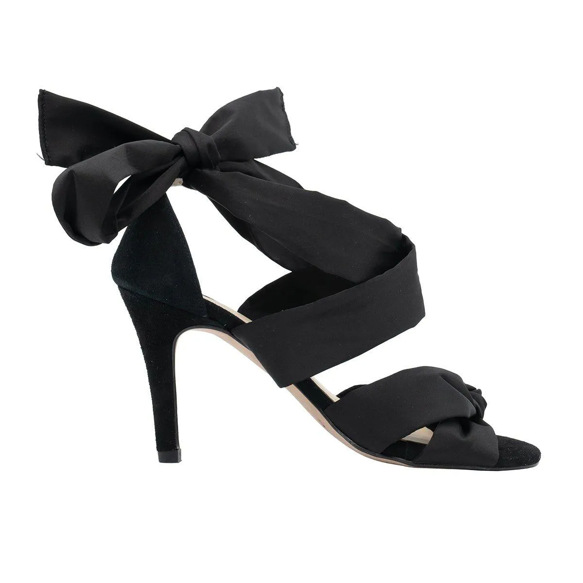 Helia Strap High-Heel Sandals Fabric Black Colour For Women